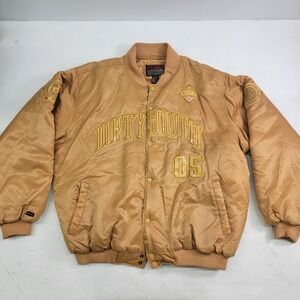 Vintage Fubu 90s Dirty South 05 City Series Gold Quilt Lined Bomber Jacket Rare!